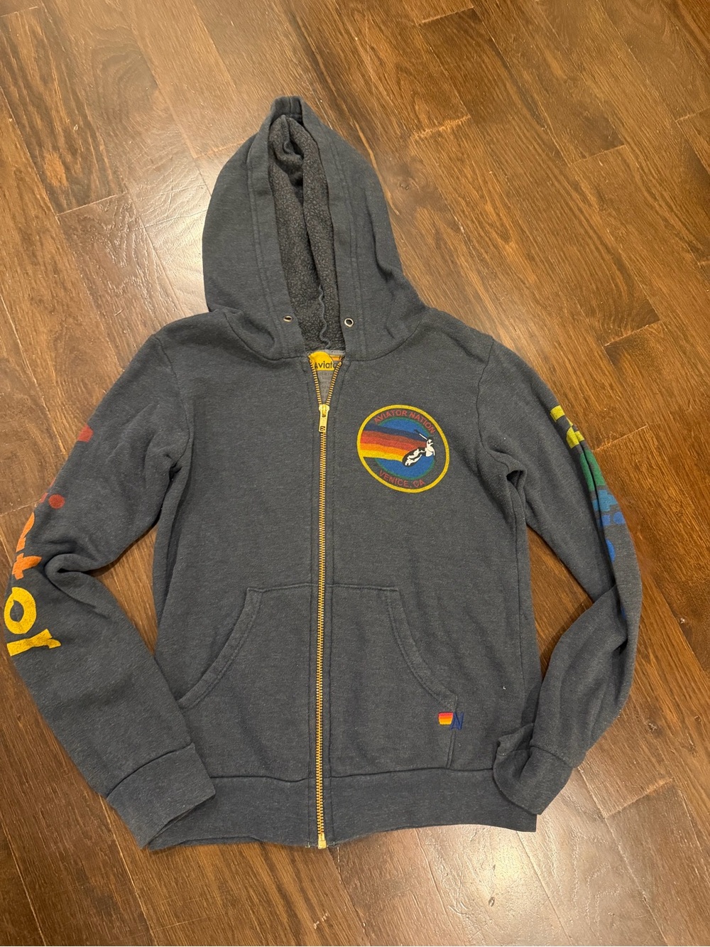 Aviator Nation Dark Gray Zip Hoodie and Sweatpants Set